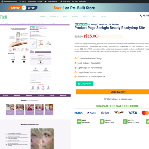 Product Page Seekglo Beauty  Readydrop Site