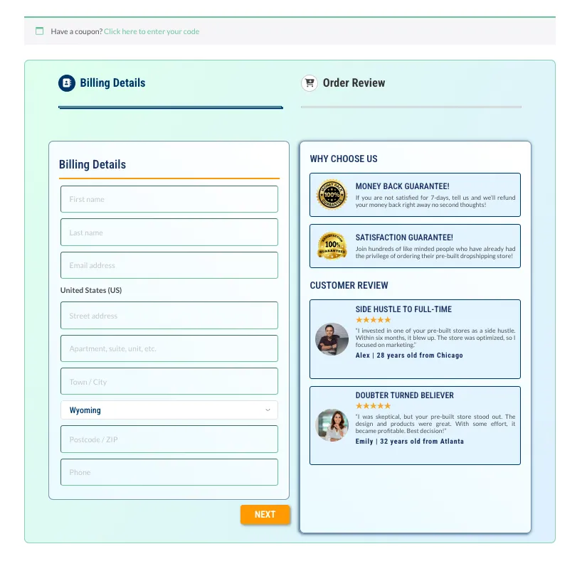 Multistep Checkout Form