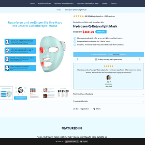 CRO  Product Page Hydrozen  Beauty Readydrop Site
